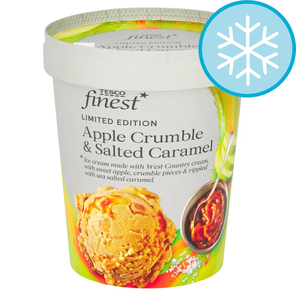Tesco Finest Apple Crumble & Salted Caramel Ice Cream Tub 480ml
