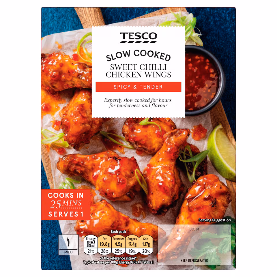 Tesco Slow Cooked Sweet Chilli Chicken Wings 310g