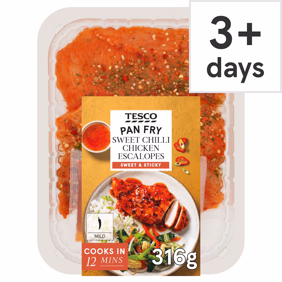 Tesco Sweet Chilli Chicken Escalopes 316G