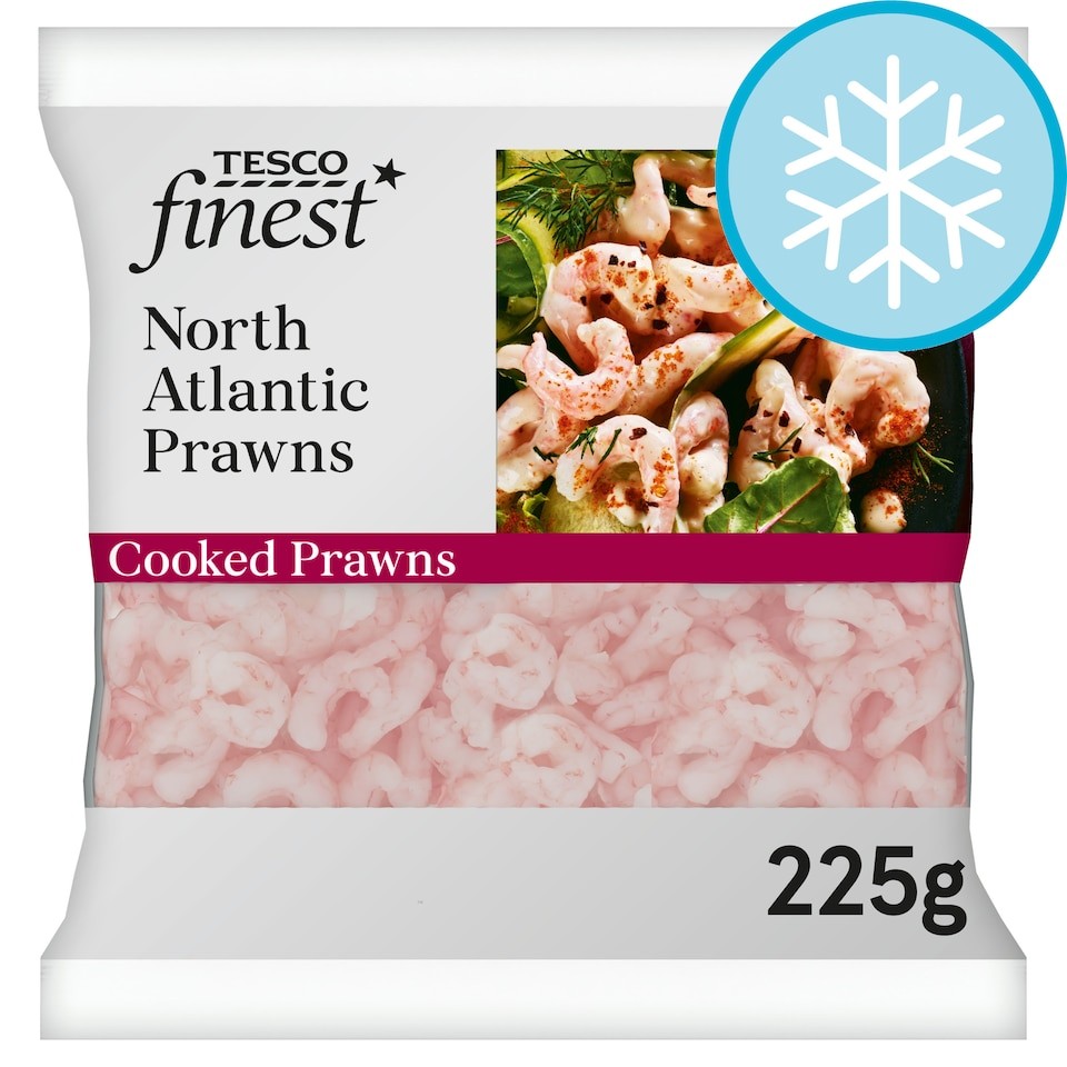 Tesco Finest North Atlantic Cooked Prawns 225G