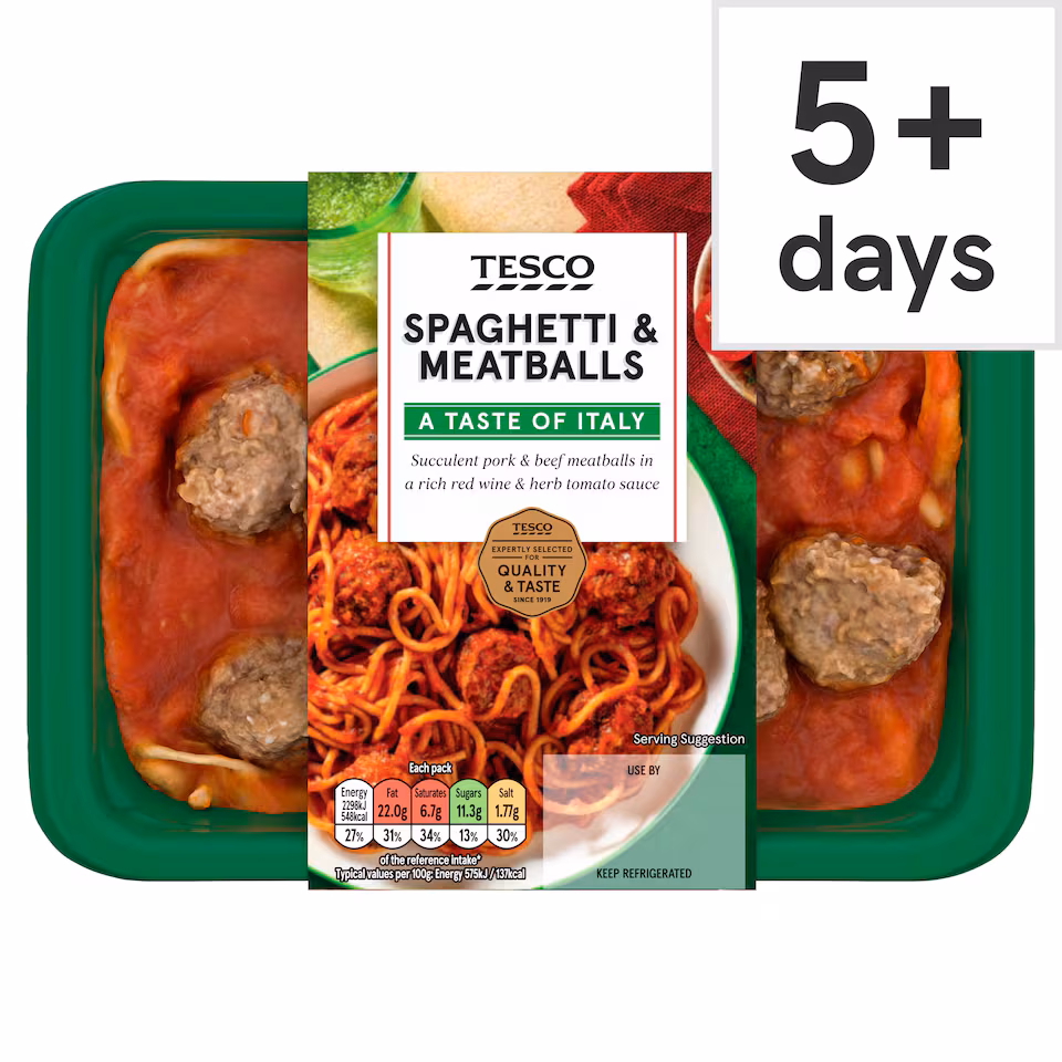 Tesco Spaghetti & Meatballs 400G