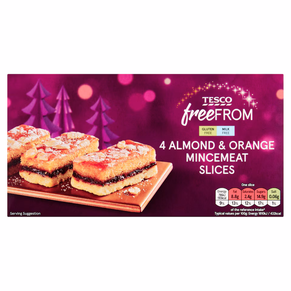 Tesco Free From Almond & Orange Mincemeat Slices 176g