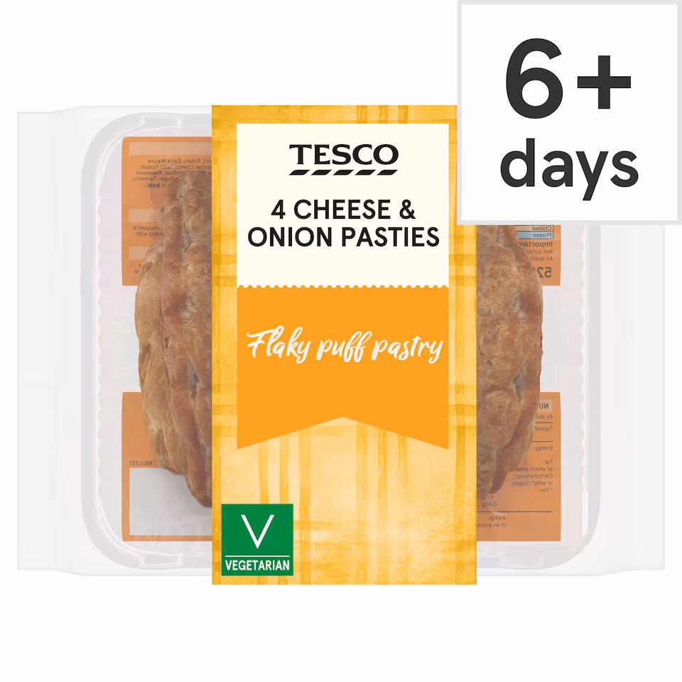 Tesco 4 Cheese & Onion Pasties 520g