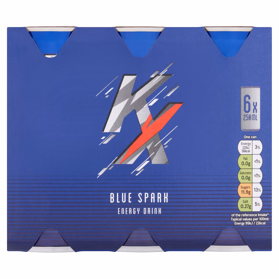 KX Blue Spark Energy Drink 6 x 250ml