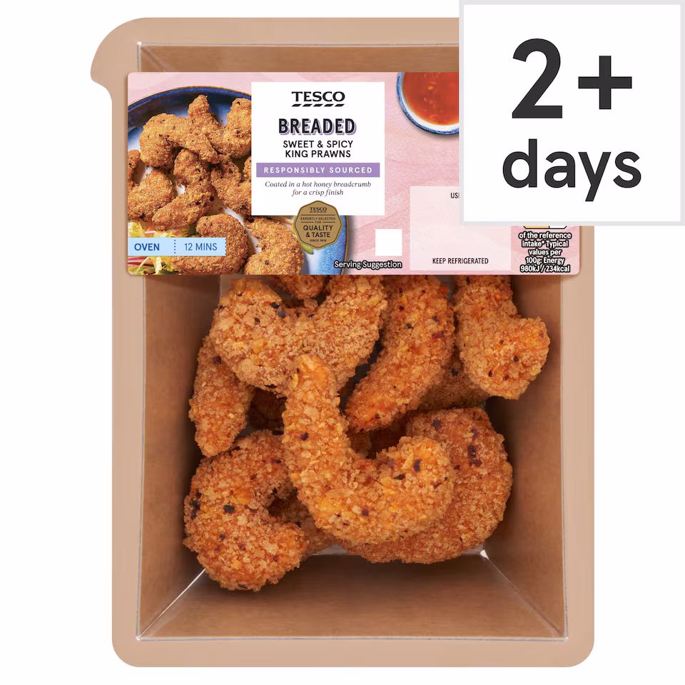 Tesco Breaded Sweet & Spicy King Prawns 200g