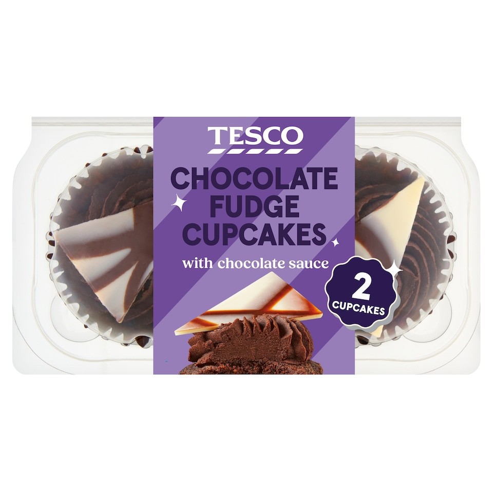 Tesco Chocolate Fudge Cupcakes 2 Pack