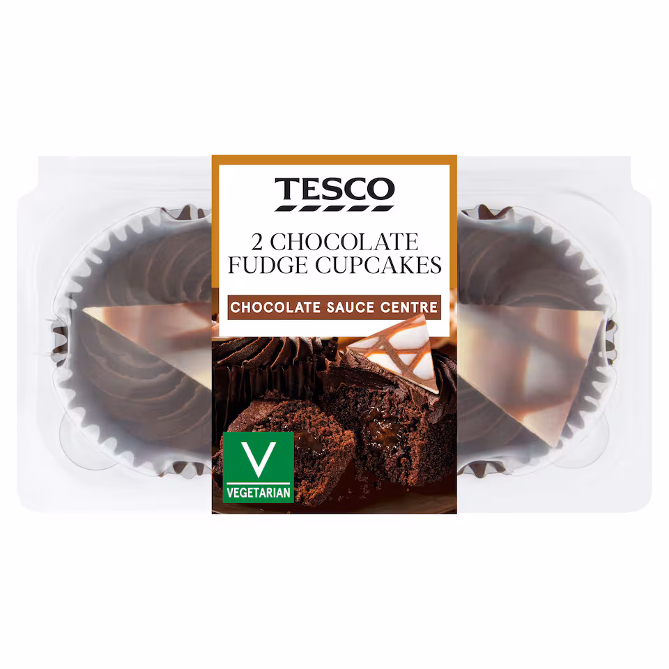 Tesco Chocolate Fudge Cupcakes 2 Pack