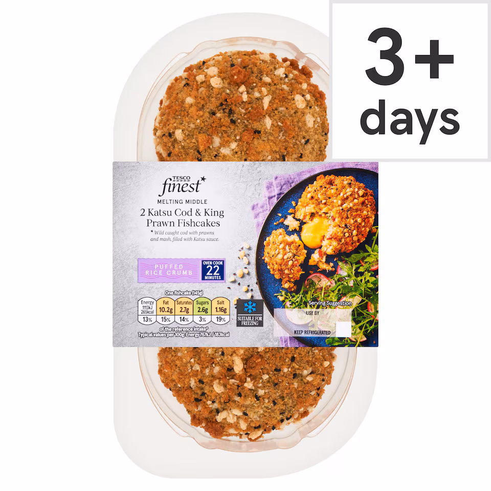 Tesco Finest Melting Middle 2 Katsu Cod & King Prawn Fishcakes 290g