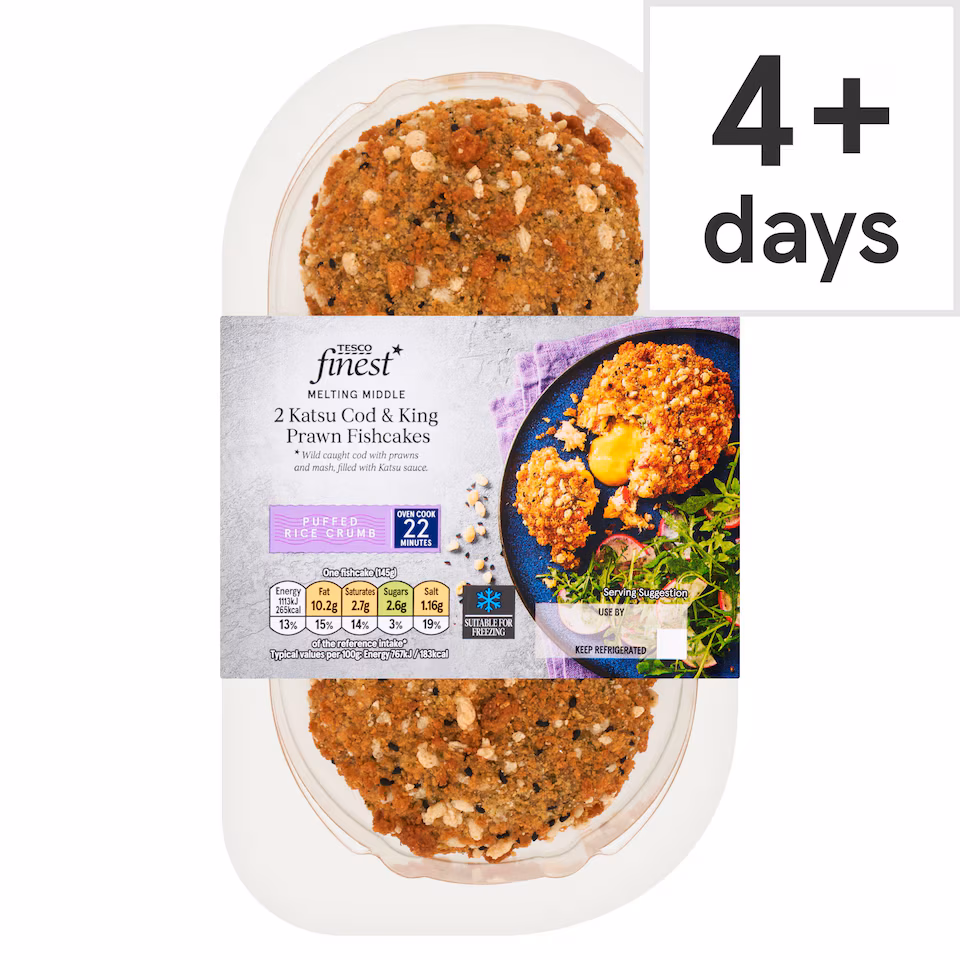 Tesco Finest Melting Middle 2 Katsu Cod & King Prawn Fishcakes 290g