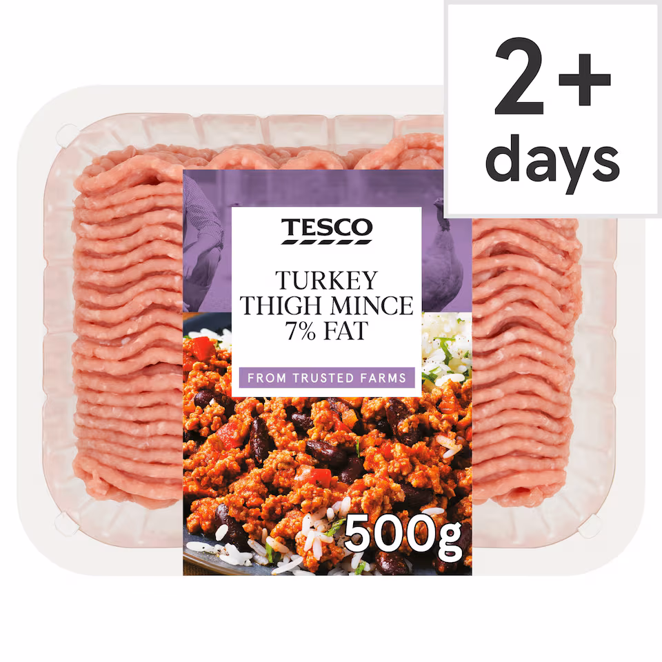Tesco Turkey Thigh Mince 7% Fat 500G