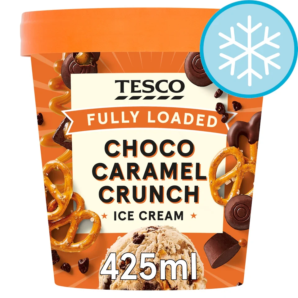 Tesco Fully Loaded Choco Caramel Crunch Ice Cream 425ml