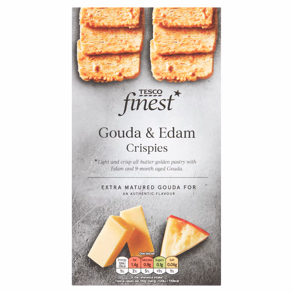 Tesco Finest Gouda & Edam Crispies 90G