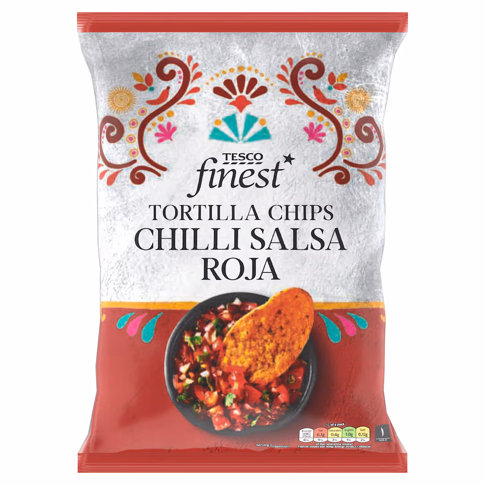 Tesco Finest Tortilla Chips - Chilli Salsa Roja 150g