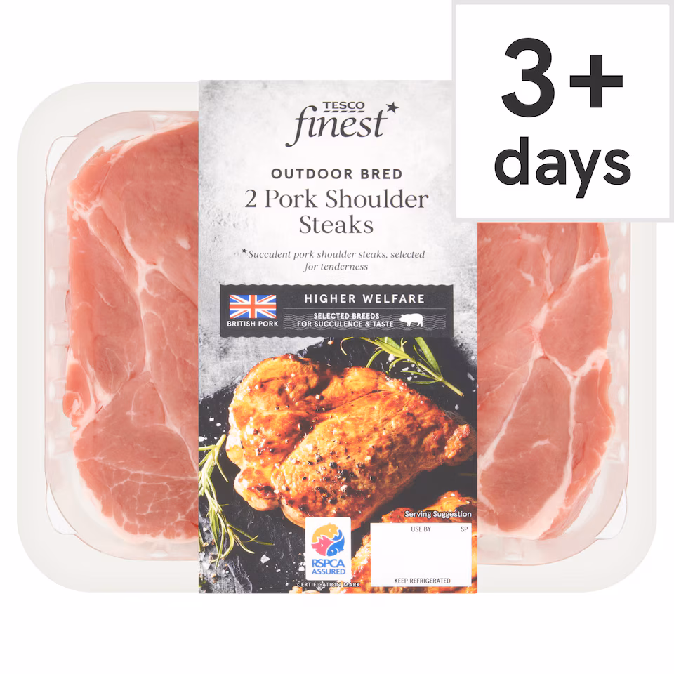 Tesco Finest 2 Pork Shoulder Steaks 400g