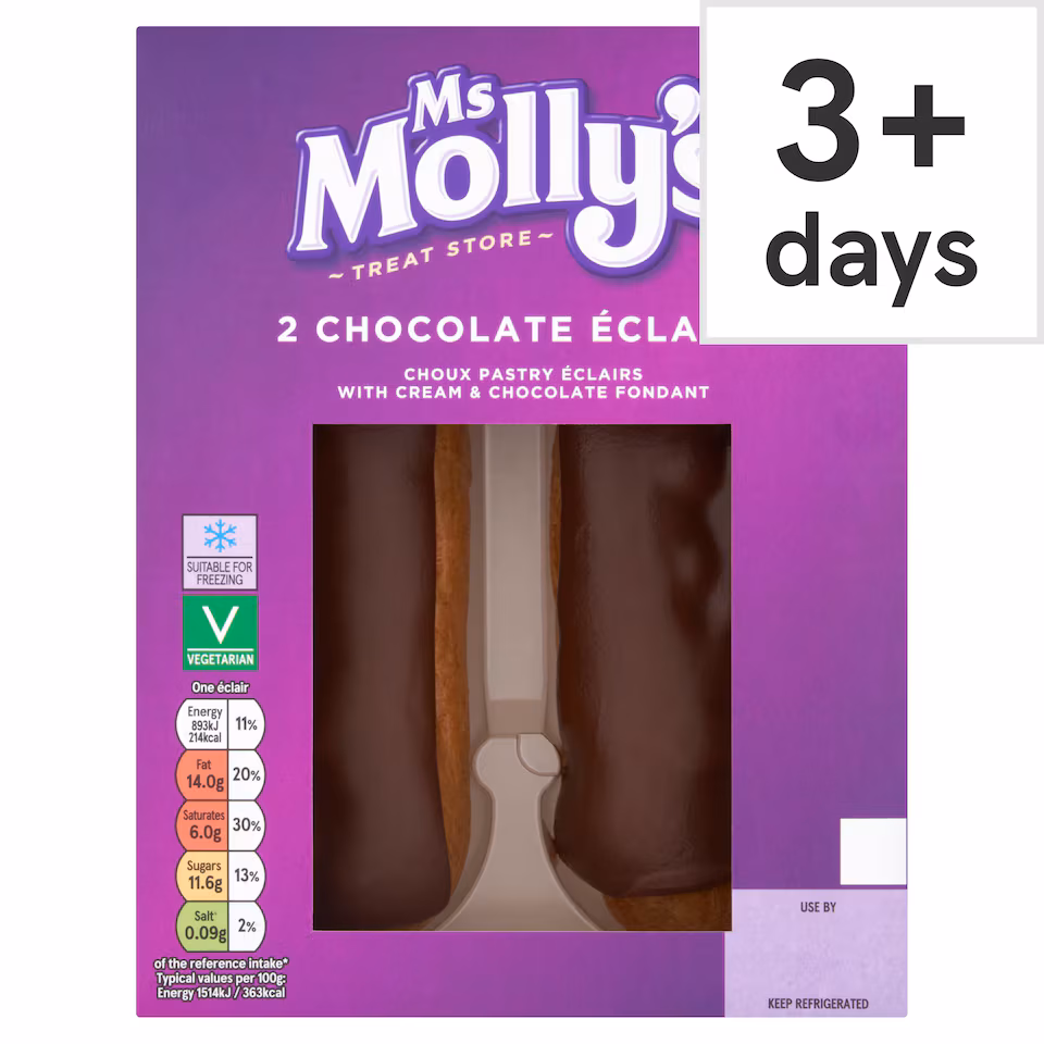 Ms Molly's Belgian Chocolate Eclairs 2 Pack