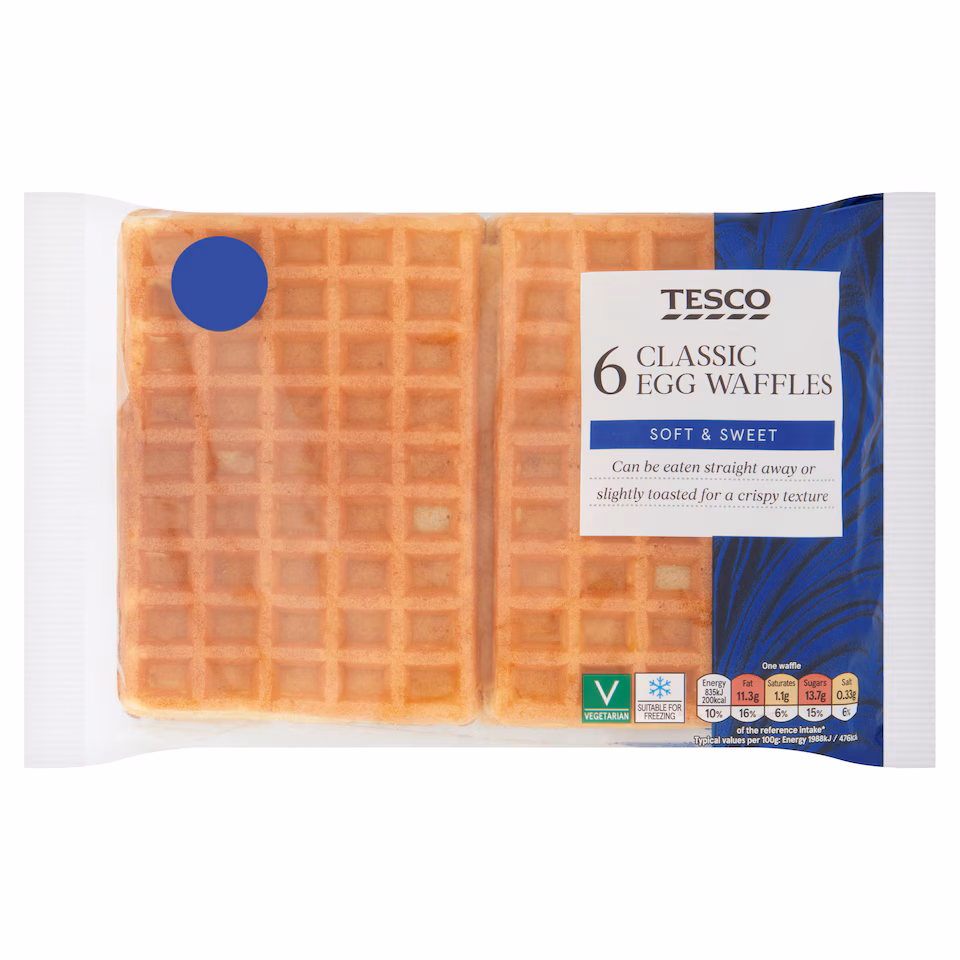 Tesco Classic Egg Waffles 6 pack