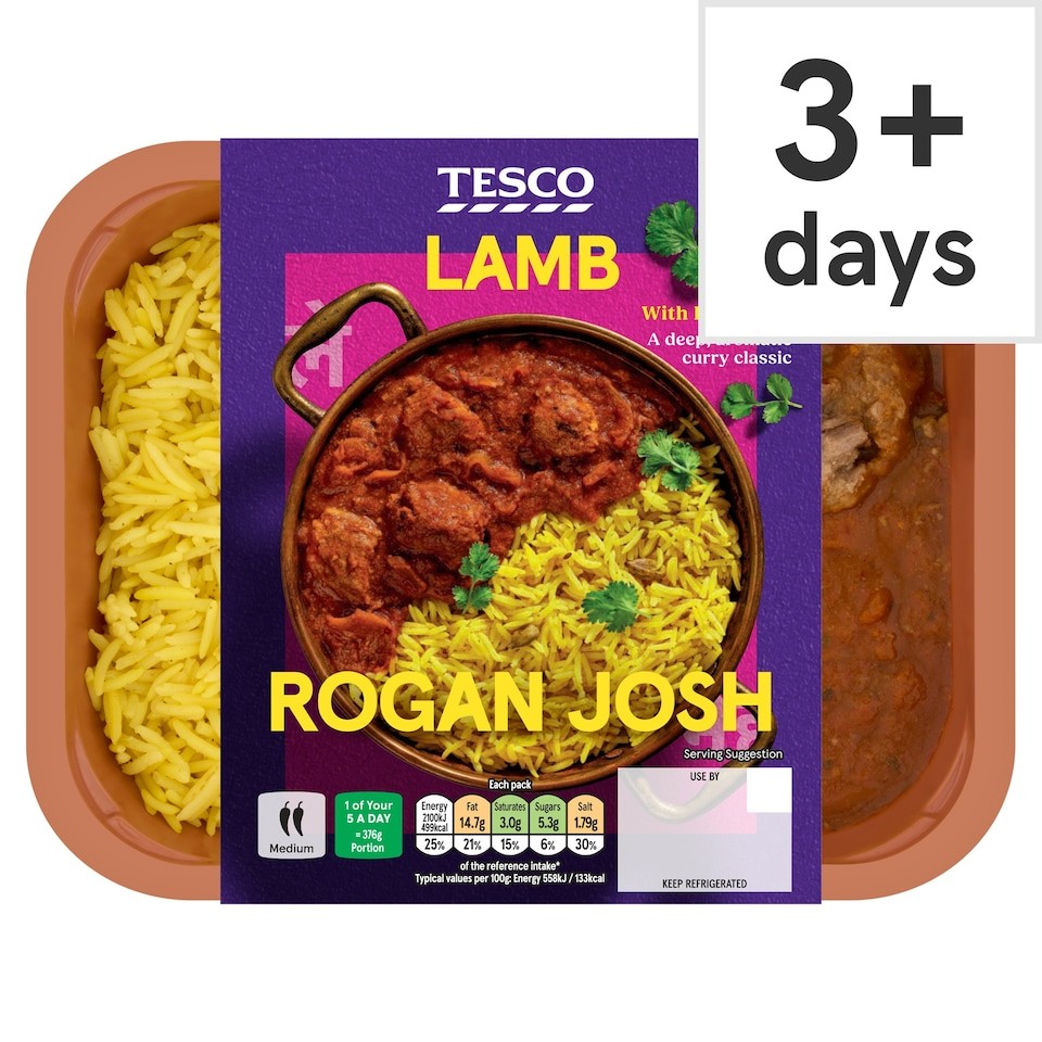 Tesco Lamb Rogan Josh With Pilau Rice 400G