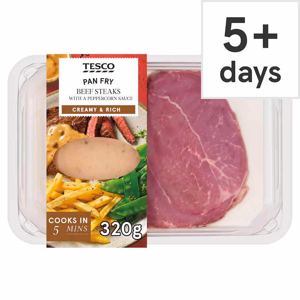 Tesco Beef Steaks with Peppercorn Sauce 320g