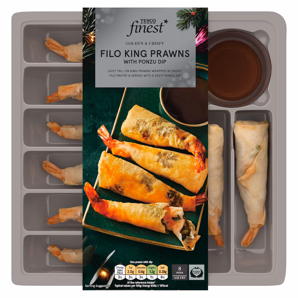 Tesco Finest 8 Large Filo Prawns with Ponzu Dip 270g