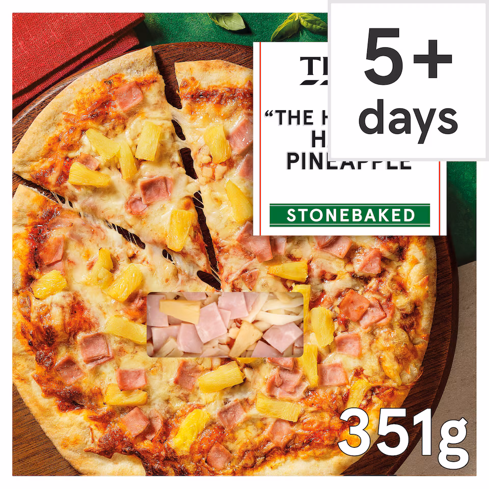Tesco Stonebaked "The Hawaiian" Ham & Pineapple Pizza 351g