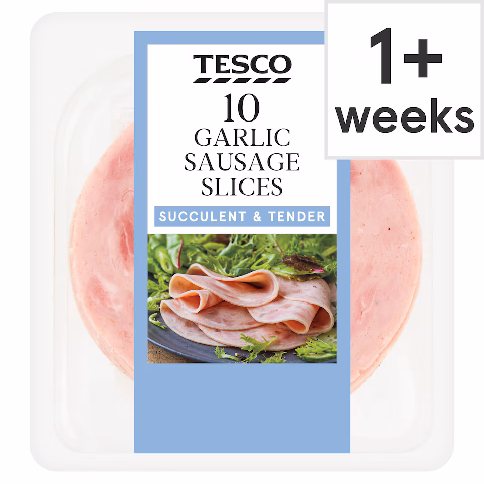 Tesco Garlic Sausage Slices 125g