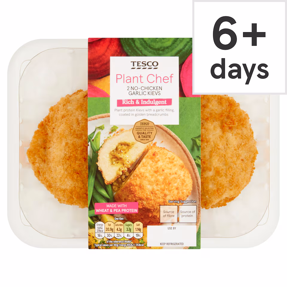 Tesco Plant Chef 2 No-Chicken Garlic Kievs 270G