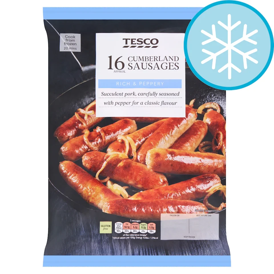 Tesco Cumberland Sausages 16 Pack 720g