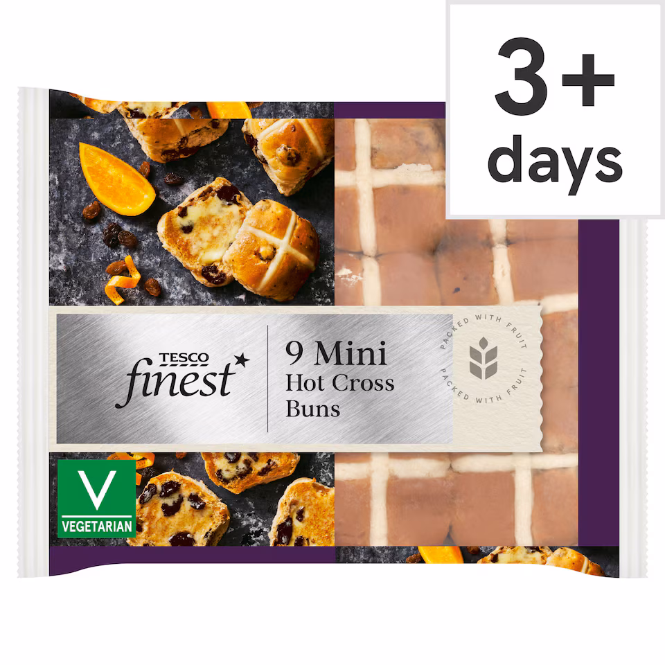 Tesco Finest Mini Hot Cross Buns 9 pack