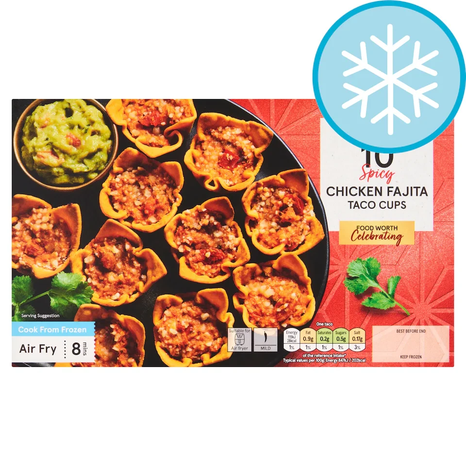 Tesco 10 Chicken Fajita Taco Cups 144g