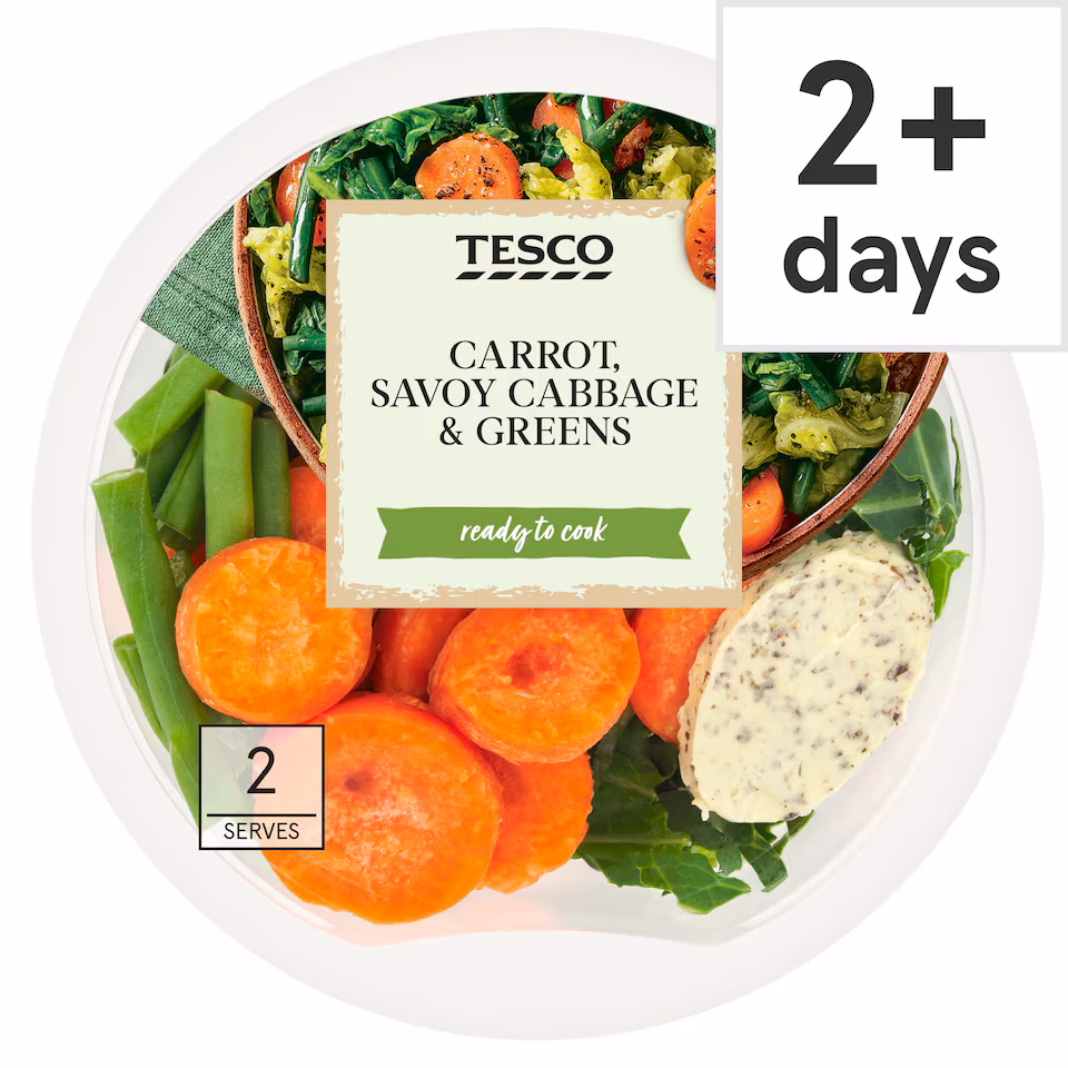 Tesco Carrot, Savoy Cabbage & Greens 205g