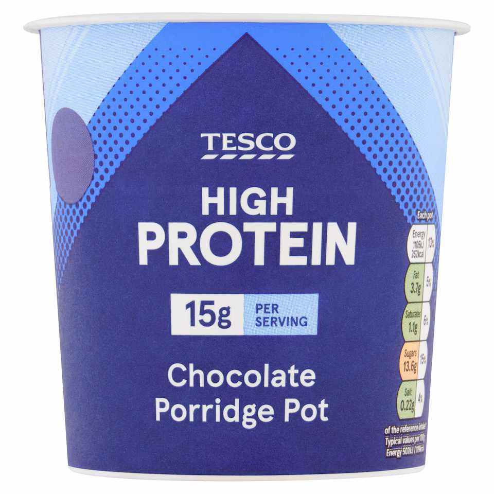 Tesco High Protein Chocolate Porridge Pot 70g