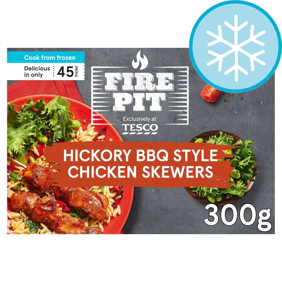 Fire Pit Tesco Hickory BBQ Style Chicken Skewers 300g