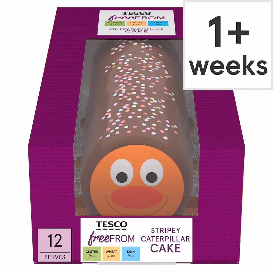 Tesco Free From Stripey The Caterpillar Cake - Chocolate