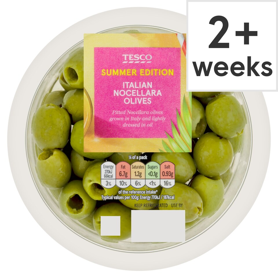 Tesco Italian Pitted Nocellara Olives 140G