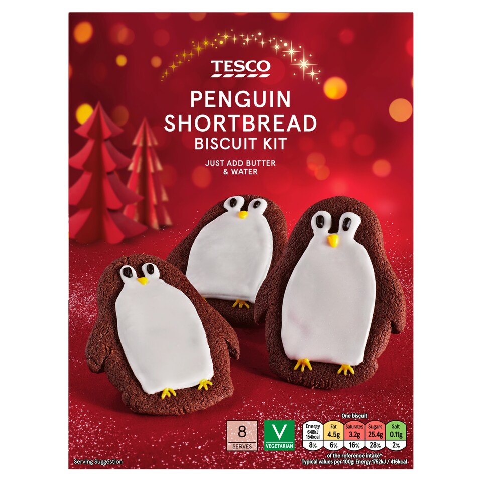 Tesco Penguin Shortbread Biscuit Kit 279G