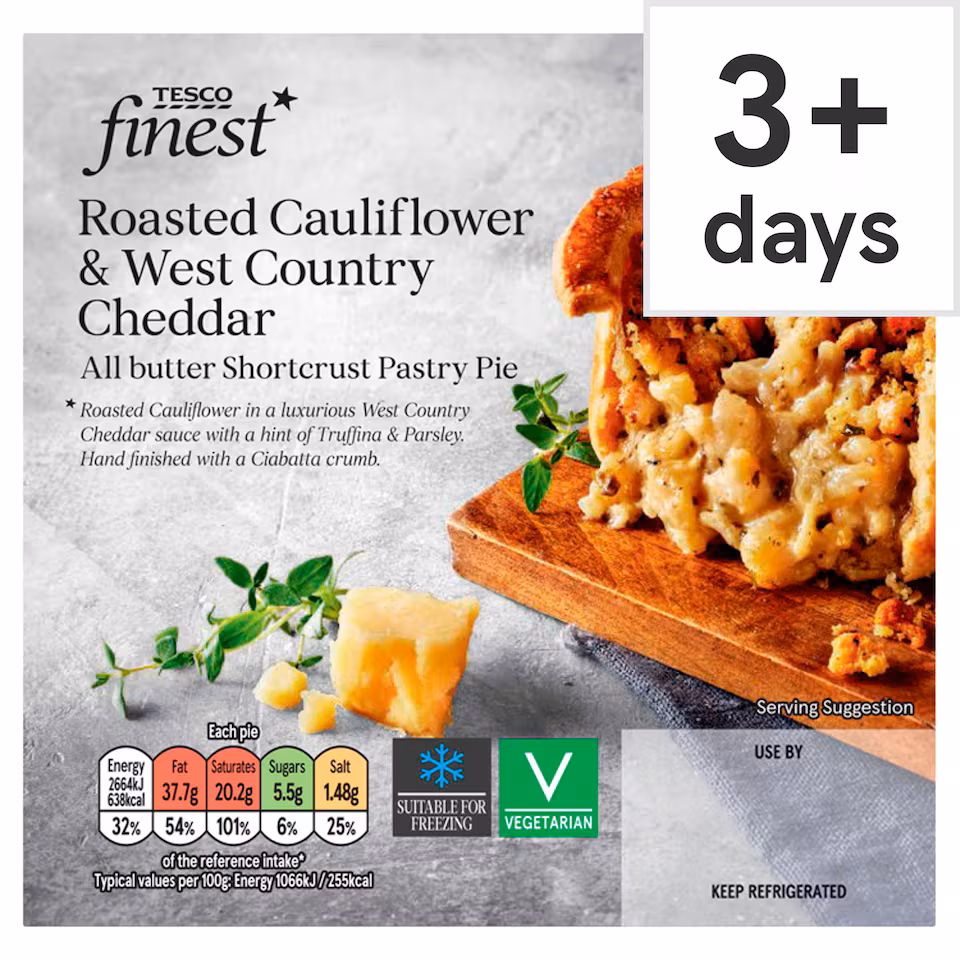 Tesco Finest Roasted Cauliflower & West Country Cheddar Pie 250g