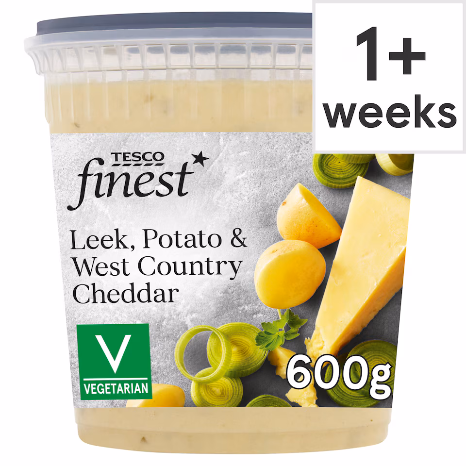 Tesco Finest Leek Potato & West Country Cheddar Soup 600G