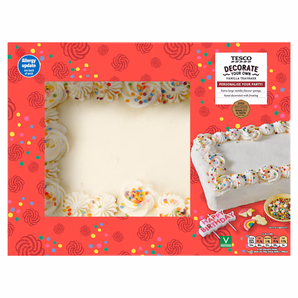 Tesco Decorate your own Vanilla Traybake cake