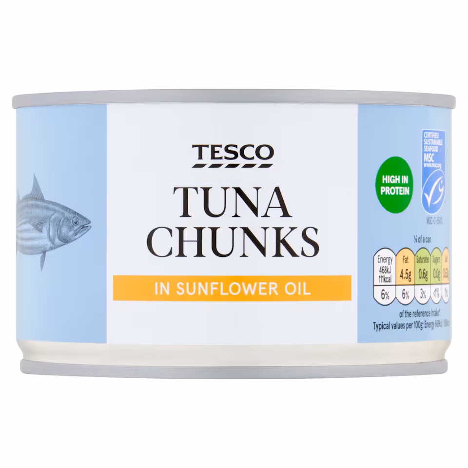 Tesco Tuna Chunks In Sunflower Oil 400G