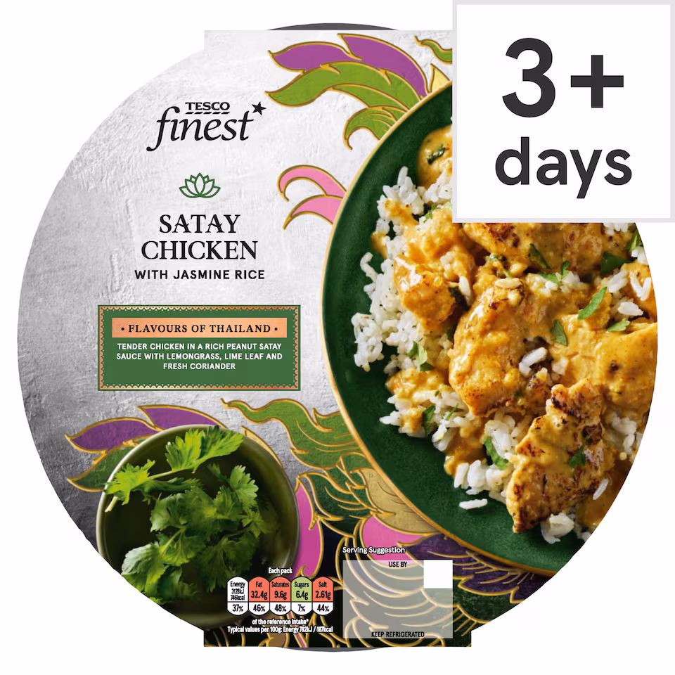 Tesco Finest Satay Chicken With Jasmine Rice 400G