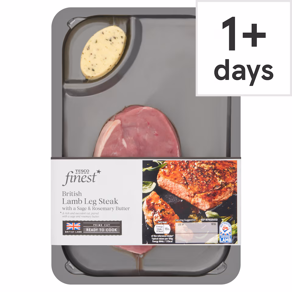 Tesco Finest Lamb Leg Steak , Sage & Rosemary Butter 200G