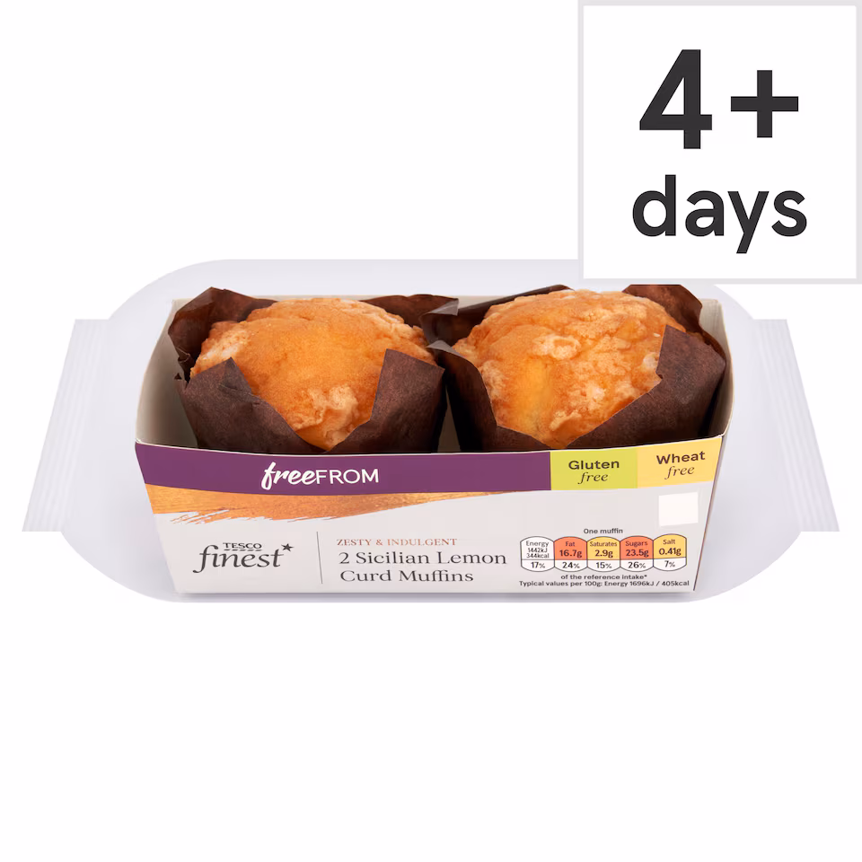 Tesco Finest Free From Sicilian Lemon Curd Muffins 2 Pack