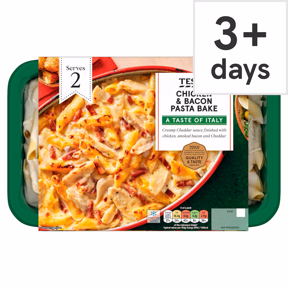 Tesco Chicken & Bacon Pasta Bake 750G