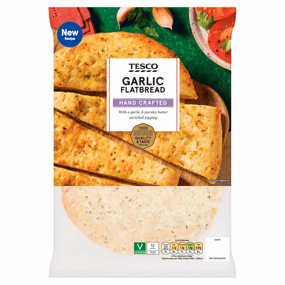 Tesco Garlic Flatbread 225g