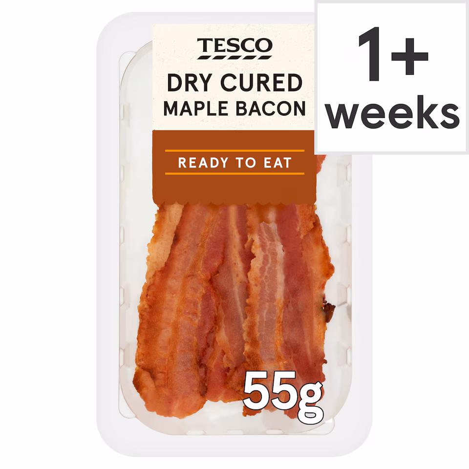 Tesco Maple Cooked Bacon 50g
