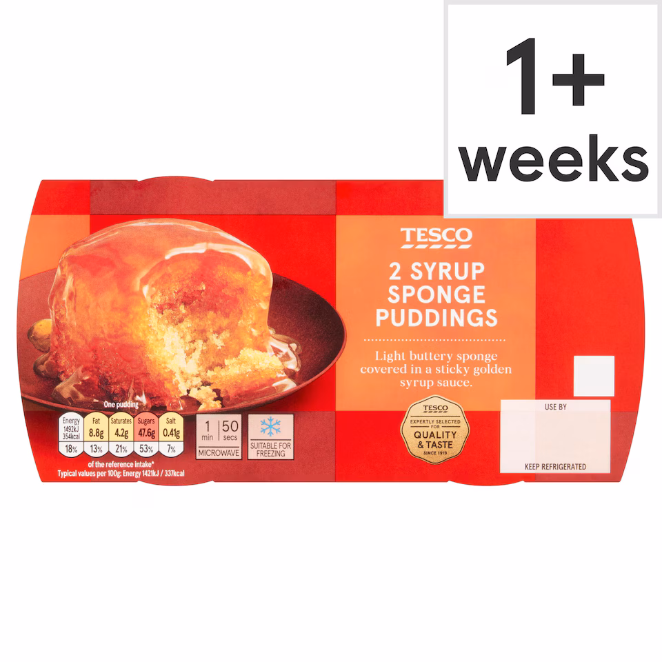 Tesco 2 Syrup Sponge Puddings 210g