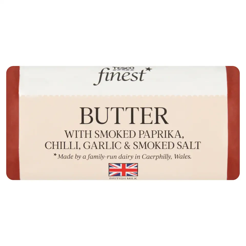 Tesco Finest Butter With Smoked Paprika, Chilli, Garlic & Smoked Salt 90g