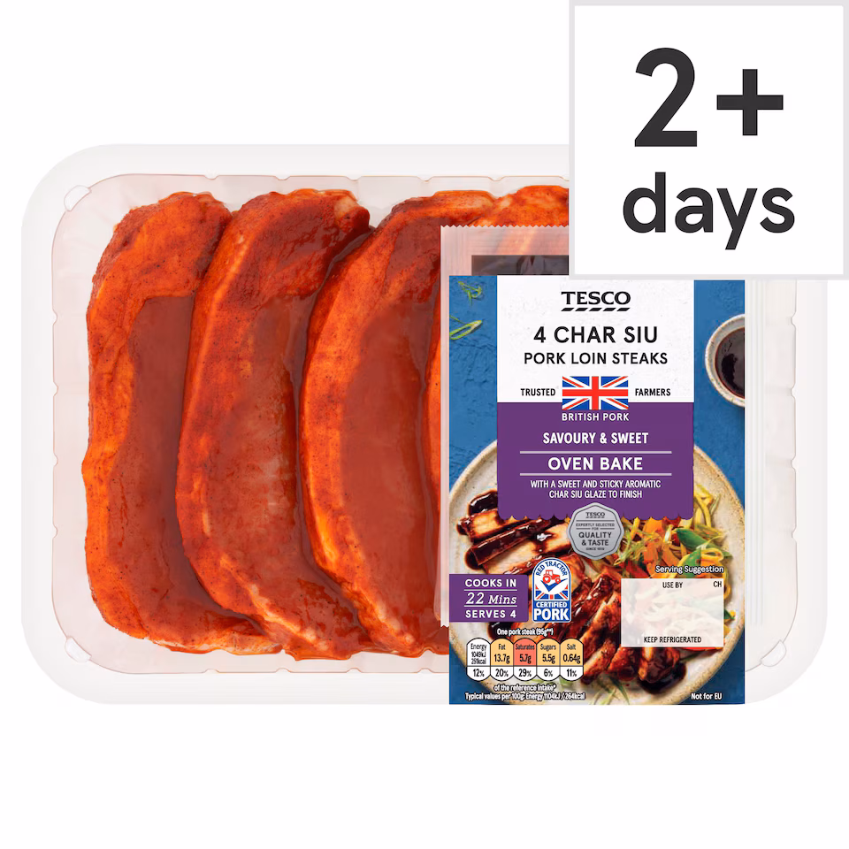 Tesco 4 Char Sui Pork Loin Steaks 600g