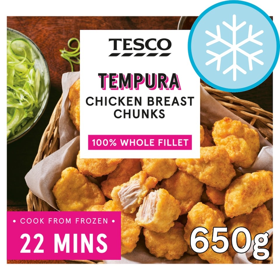 Tesco Tempura Chicken Breast Chunks 650G