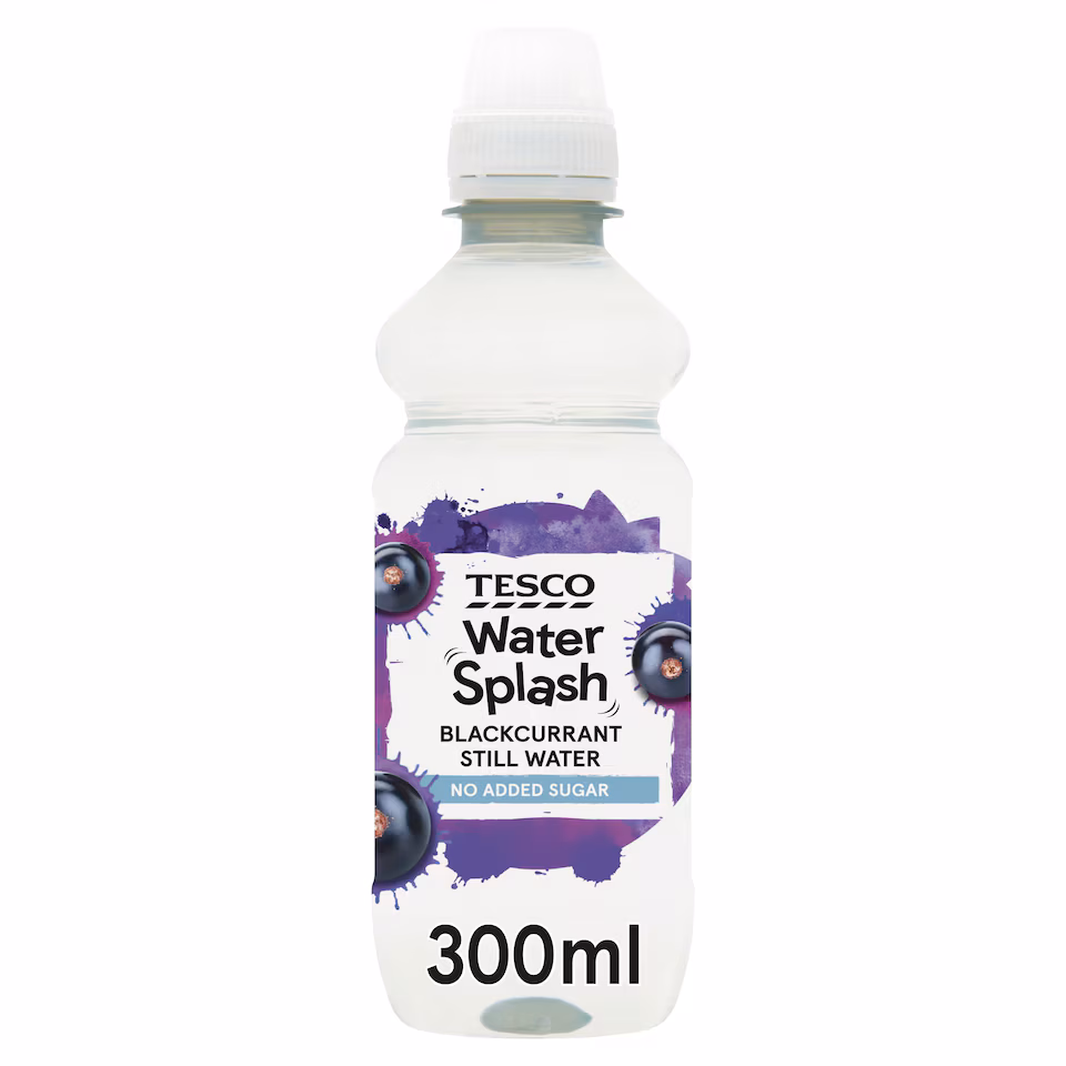 Tesco Water Splash Blackcurrant Still Water No Added Sugar 300Ml